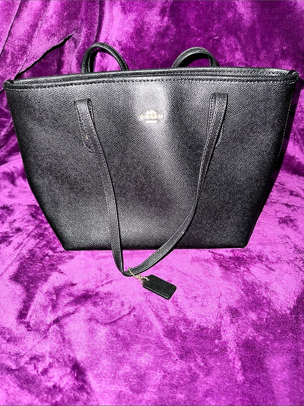 Coach Zip Top Tote In Signature Coated Canvas Black